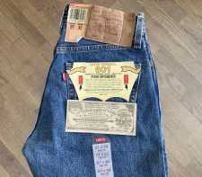 Vintage Levis 501 Denim Blue Jeans For Women Button Fly Red Tag New w- Tags 27Wx32L 1993 USA